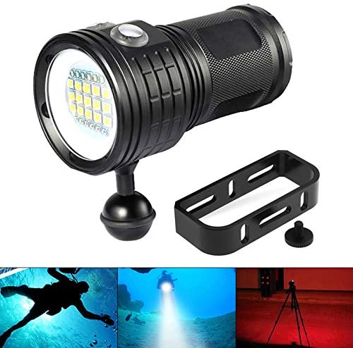 SecurityIng 18000LM 7 Modes 80m Scuba Diving Underwater Flashlight Wide...
